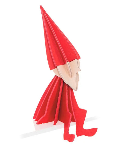 Smånisse med skjegg, Stor rød - 16 cm