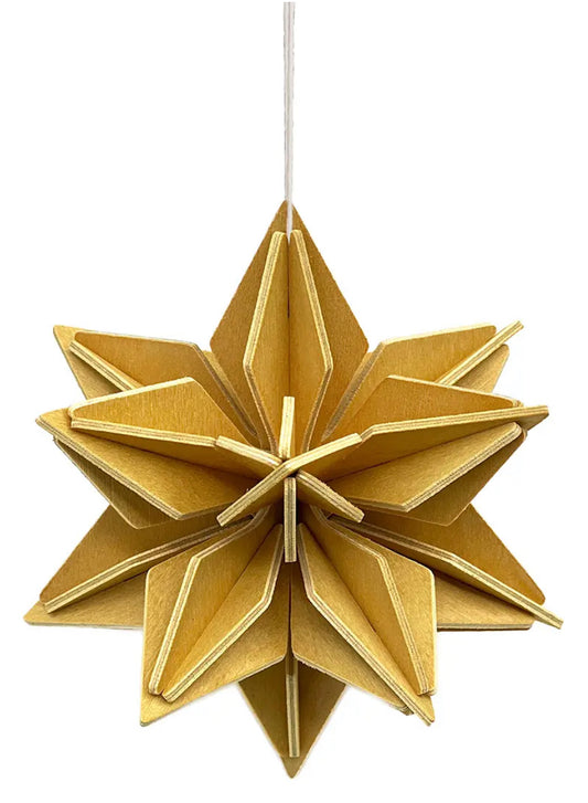 Stjerne med oppheng - medium «Honey yellow» - 10 cm