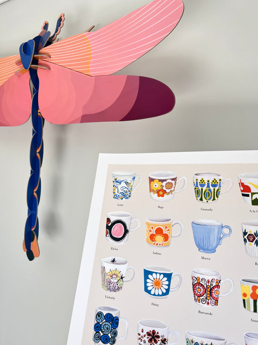 Trykk, kopper fra Figgjo Fajanse - beige/lys fersken, A4-format