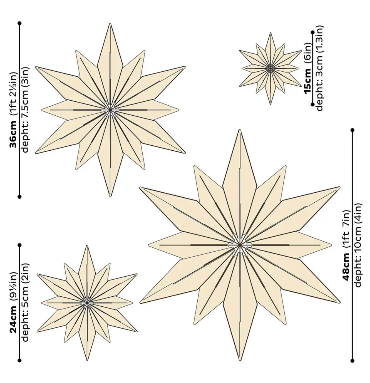 Julestjerne 24 cm, «Cinnamon»