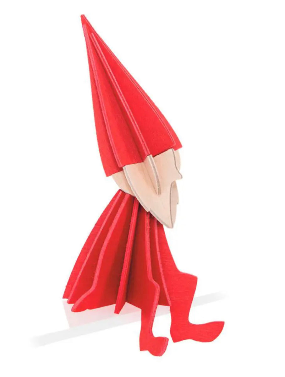 Smånisse med skjegg, Medium rød - 12 cm