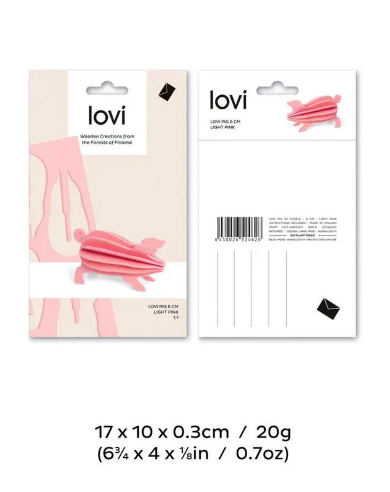 Gris, Liten rosa - 6x3,2 cm