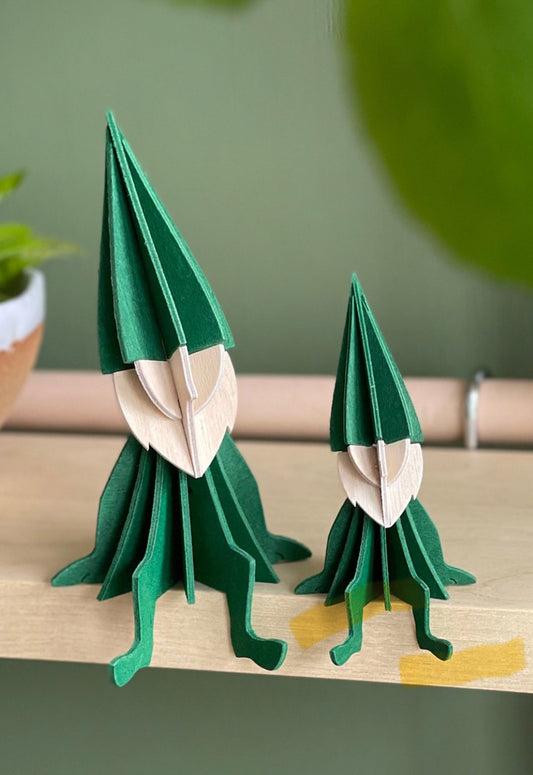 Smånisse med skjegg, Medium grønn - 12 cm