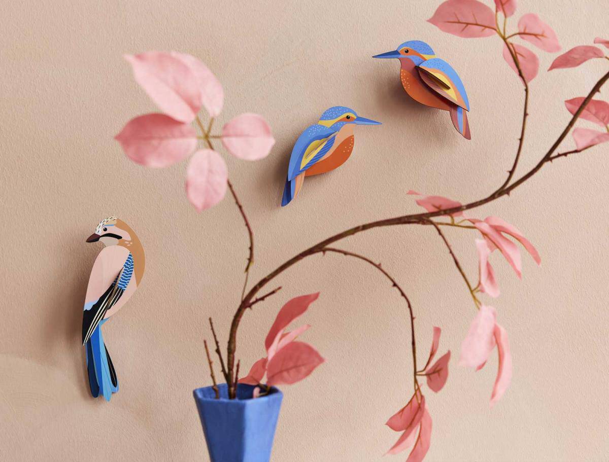Veggdekor medium, Kingfisher 2 stk
