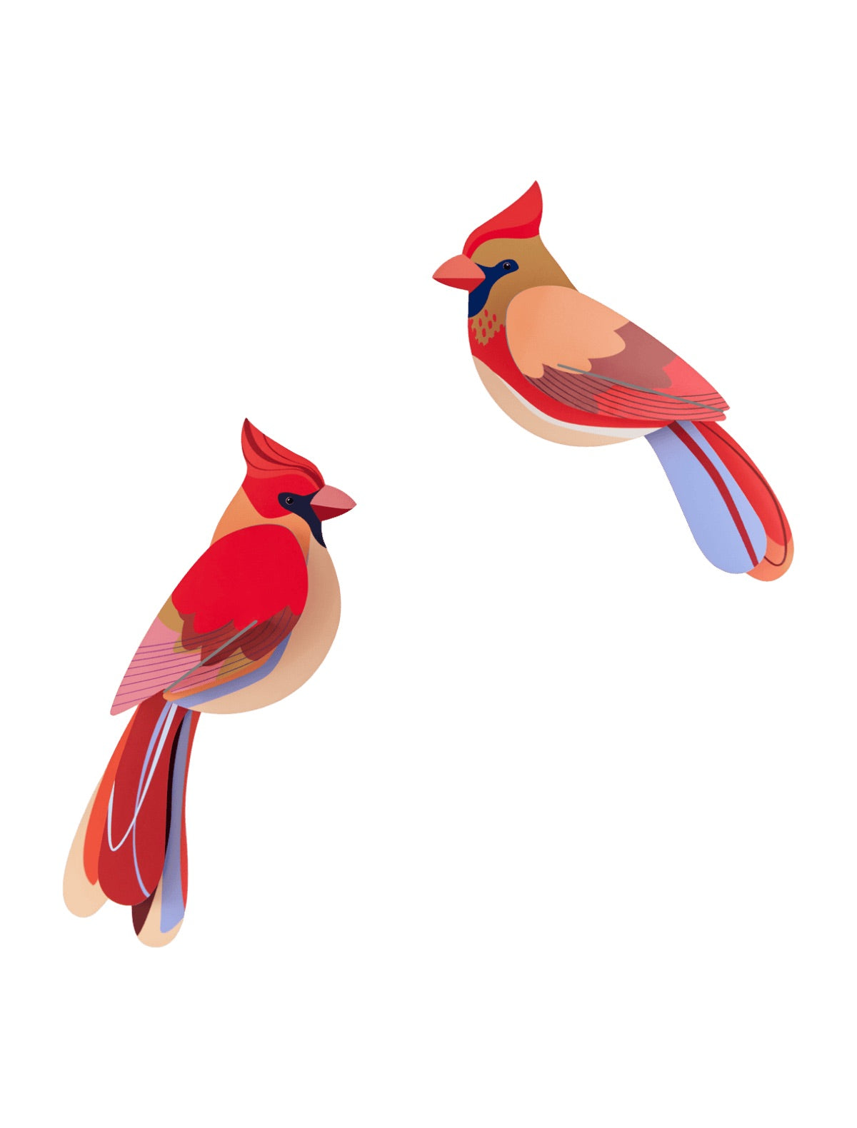 Veggdekor medium, Kardinaler 2 stk