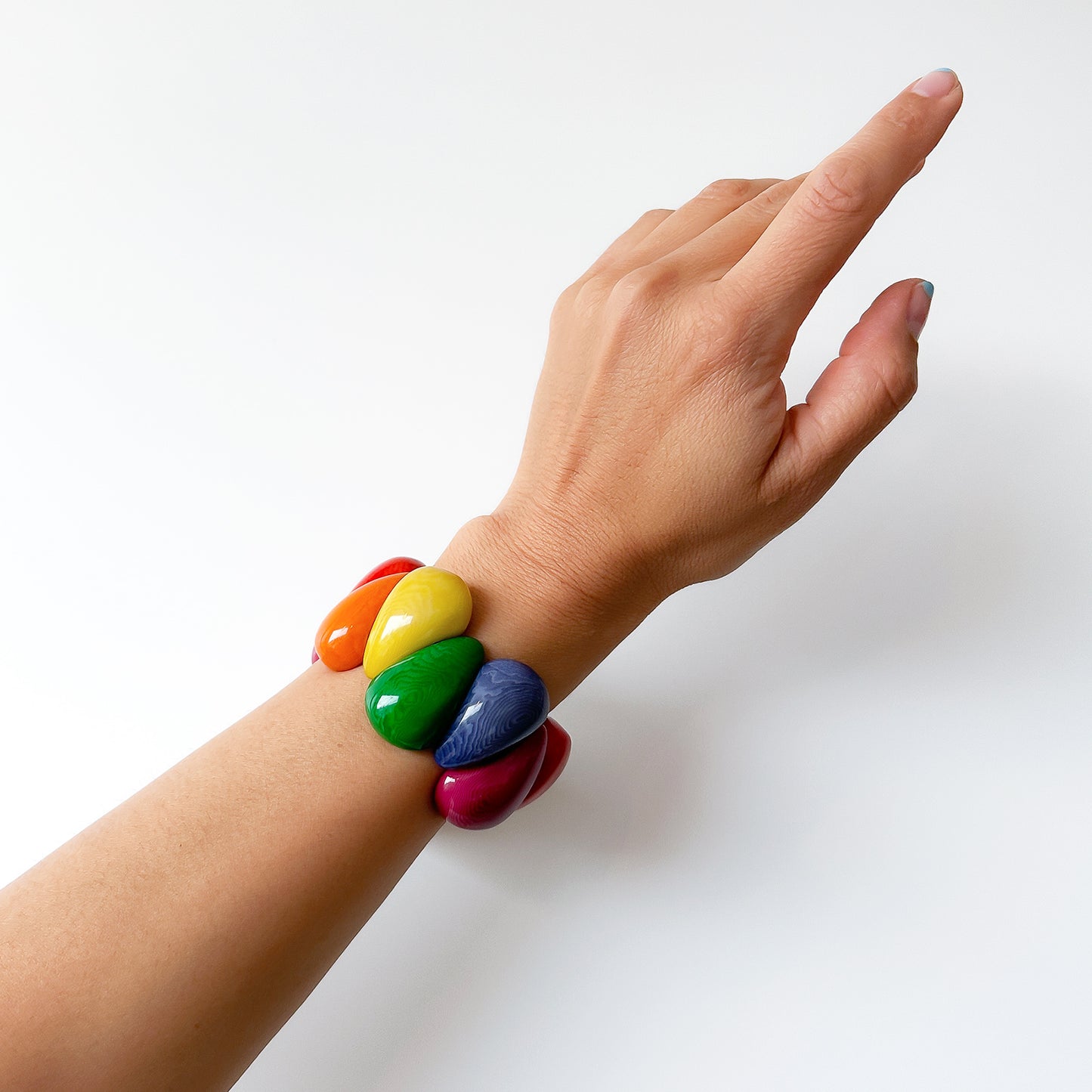 Armbånd i taguanøtt, rainbow