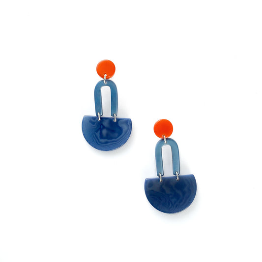 Øredobber i taguanøtt, GALATEA Coral og Blues