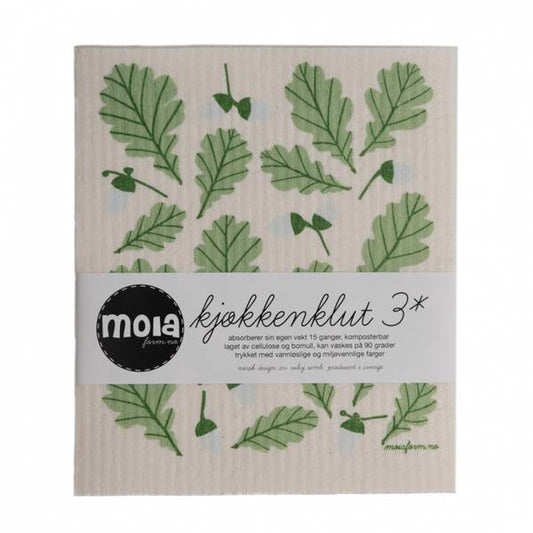 3 pk kjøkkenkluter, Eik grønn