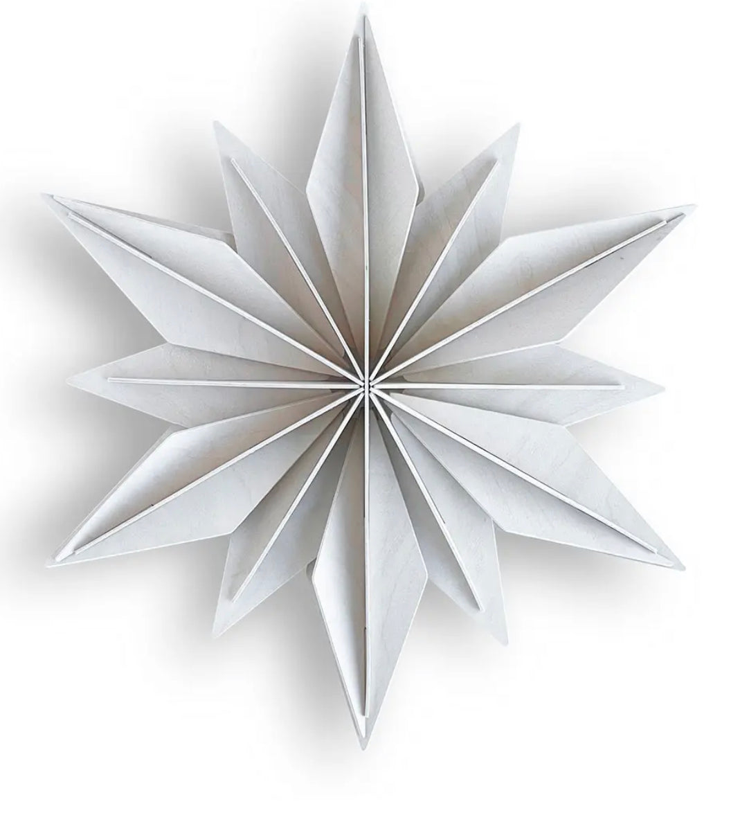 Julestjerne 24 cm, Hvit