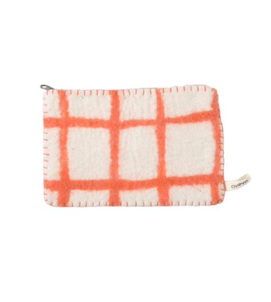 Pung m/ glidelås - rødrutet