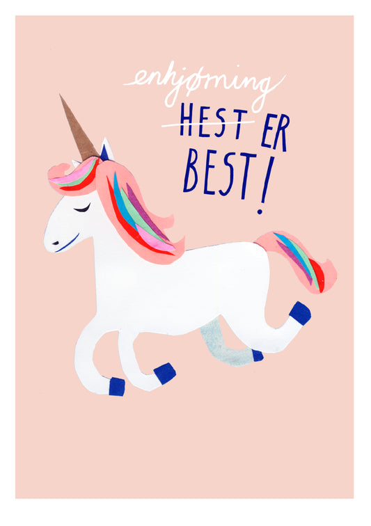 Trykk, Enhjørning er best!, 30 x 40 cm