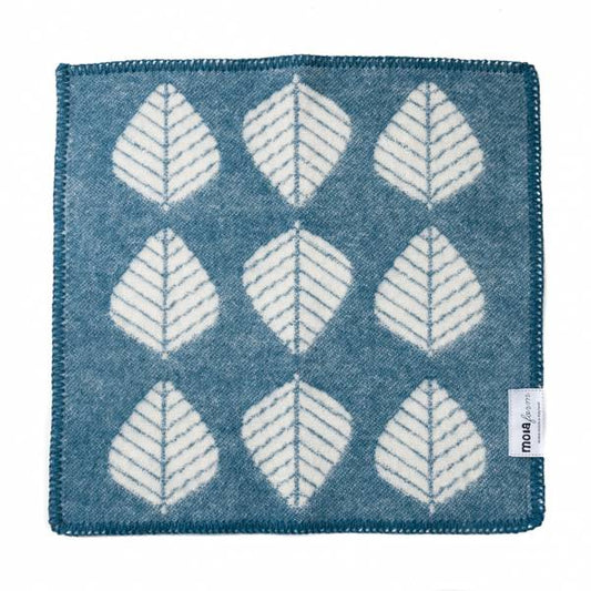 Sitteunderlag i ull, Løv - blå