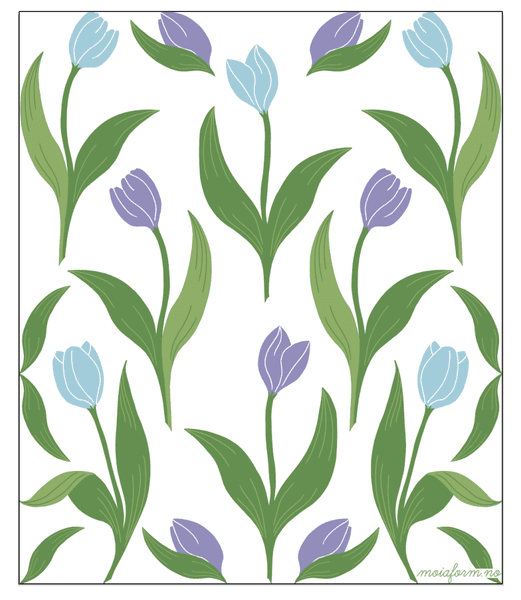 3 pk kjøkkenkluter, Tulipan blå/lilla