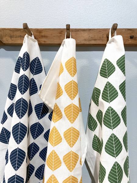 Kjøkkenhåndkle, Løv mørk blå