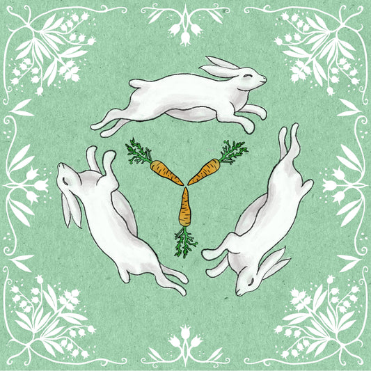 Trykk, Trio kanin, 21x21cm (nummerert)