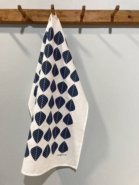 Kjøkkenhåndkle, Løv mørk blå