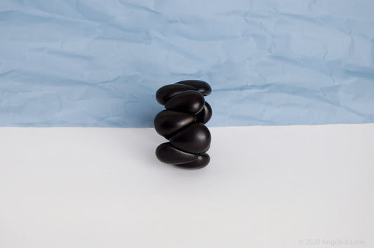 Armbånd i taguanøtt, sort