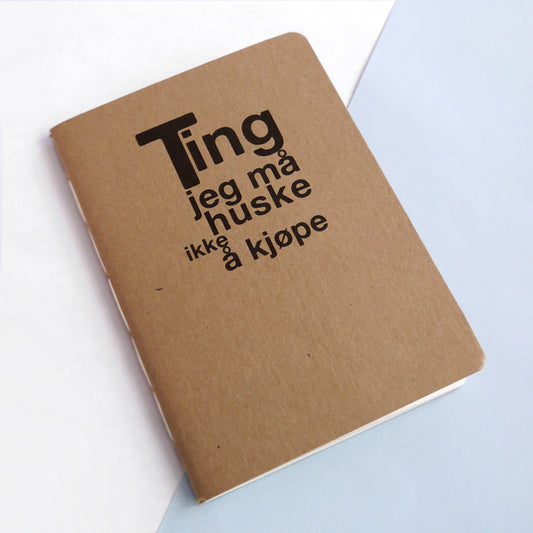 Liten notatbok - "Ting jeg må huske ikke å kjøpe"