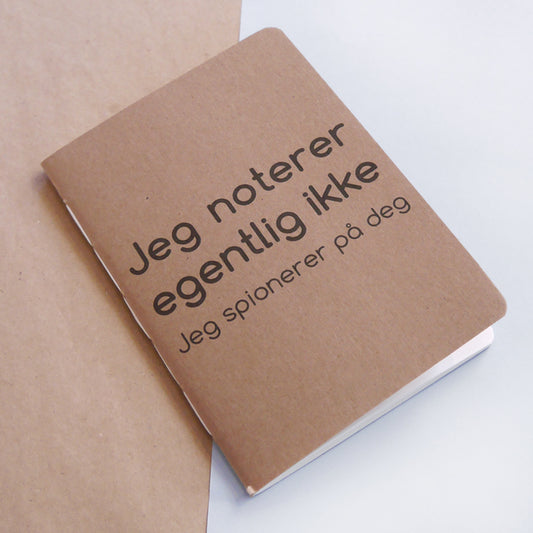 Liten notatbok – "Jeg noterer egentlig ikke. Jeg spionerer på deg"
