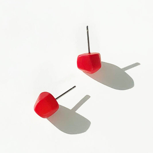 Øredobber i taguanøtt, ROCK – rød