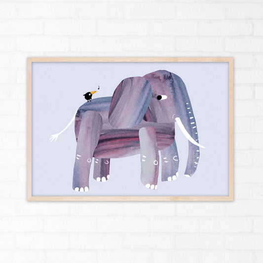 Trykk, Elefant, 30 x 40 cm