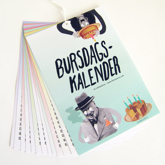 Bursdagskalender med elleville historiske personer, A5-format