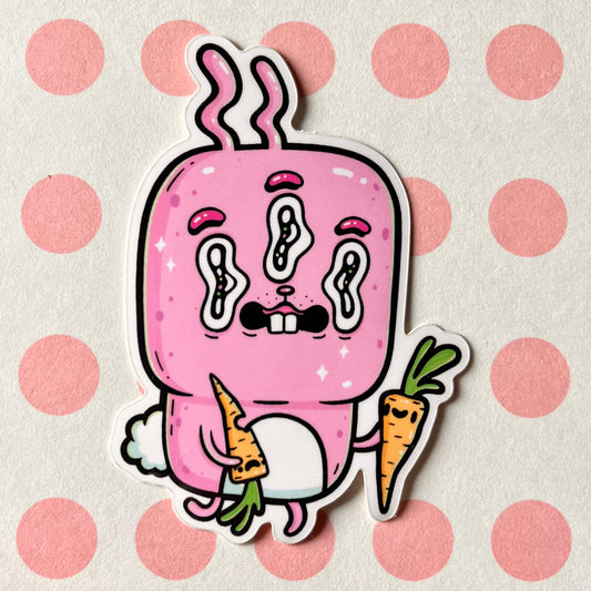 Klistremerke - psykedelisk kanin