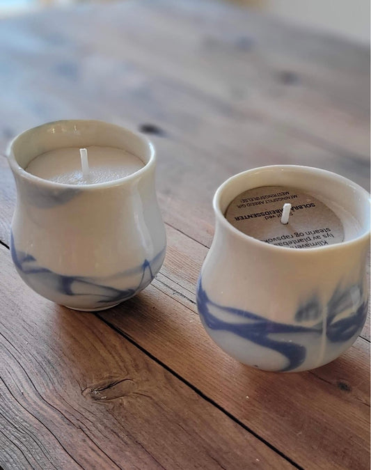 Porselenskopp m/ støpt lys