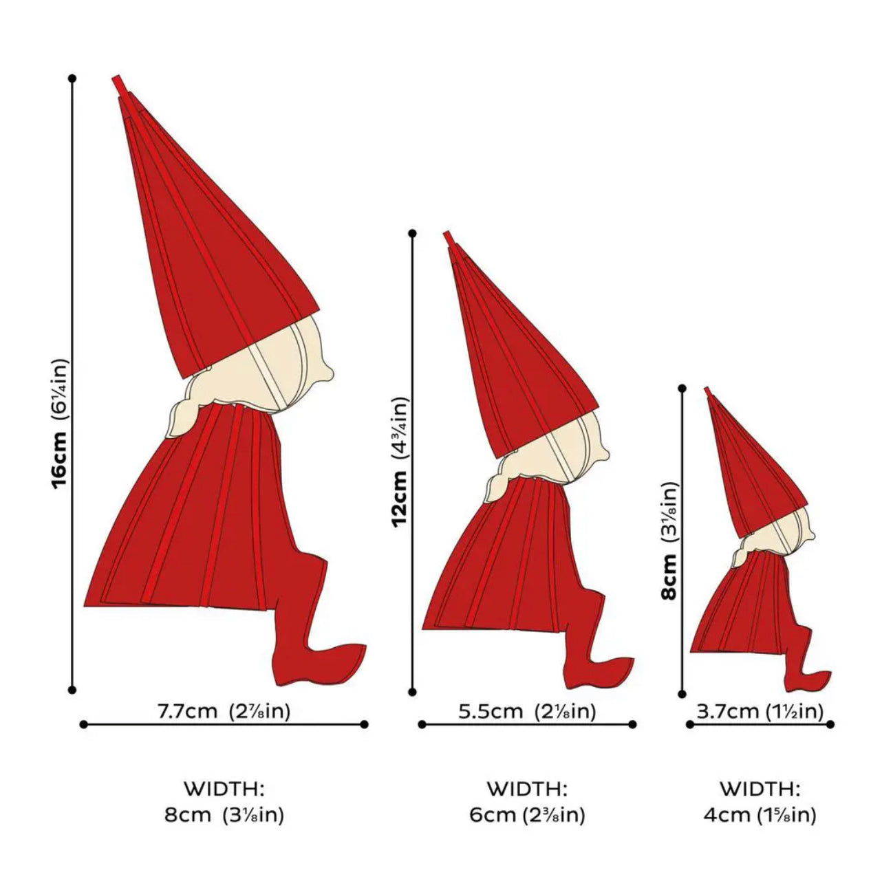 Smånissejente, Medium rød - 12 cm