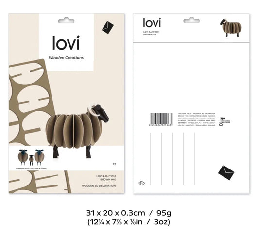 Vær, sort og brun - 11 cm