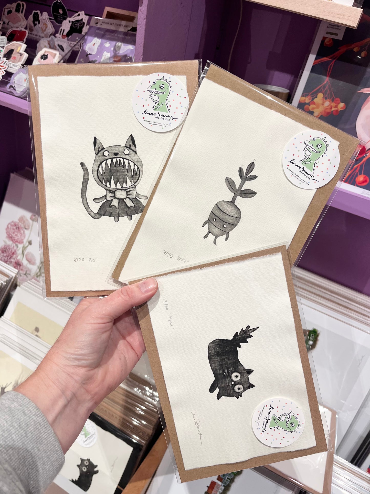 Grafikk, lite dyptrykk - «mjau»