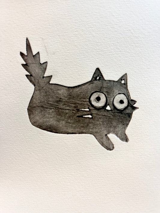 Grafikk, lite dyptrykk - «mjau»