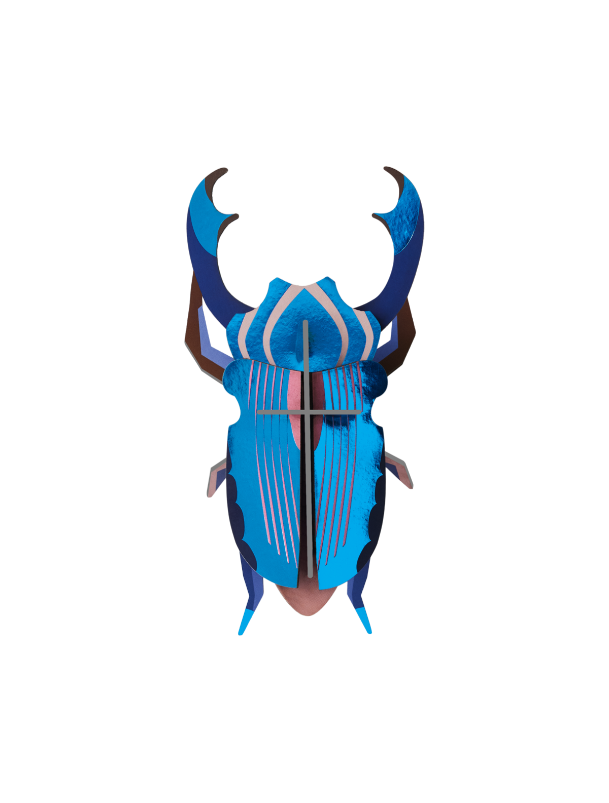 Veggdekor metallisk bille, Azure Stag Beetle