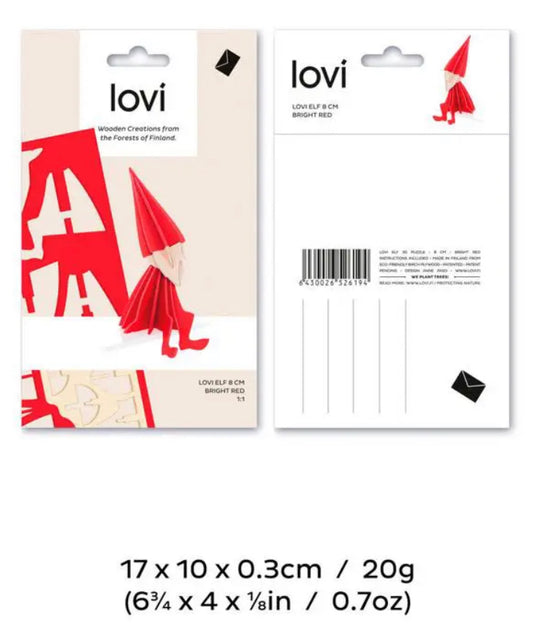 Smånisse med skjegg, Liten rød - 8 cm