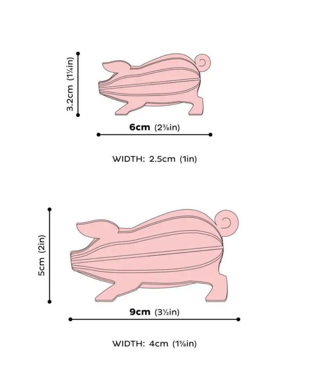 Gris, Liten rosa - 6x3,2 cm