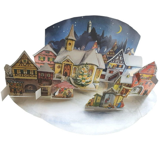 3D Nostalgisk adventskalender - vinterby
