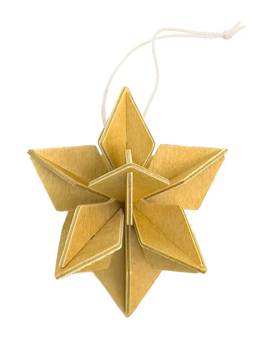 Stjerne med oppheng, liten «Honey yellow» - 5x4,5 cm