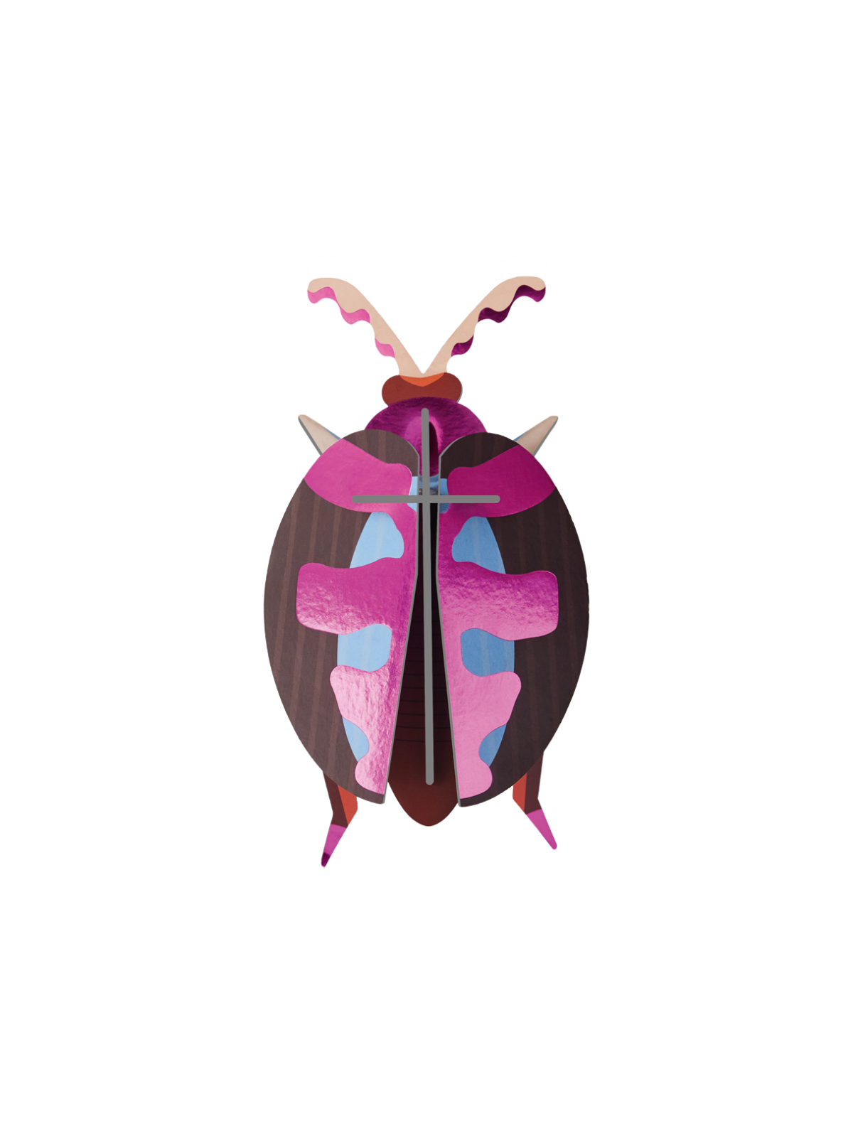 Veggdekor metallisk bille, Lumen Pink Beetle