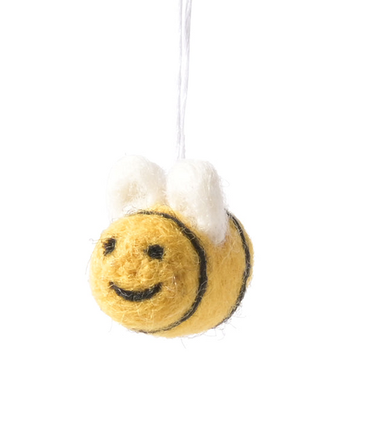 Liten bie med oppheng, gul