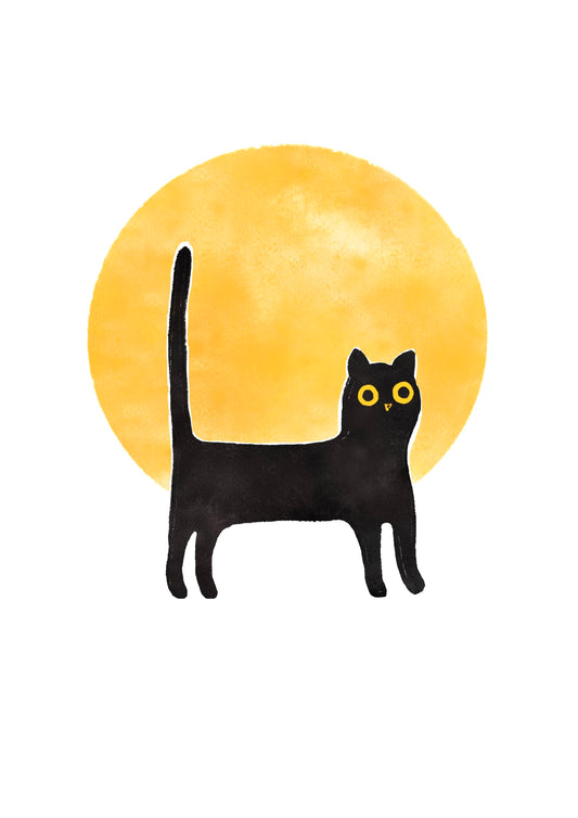 Trykk, svart katt, 30x40cm