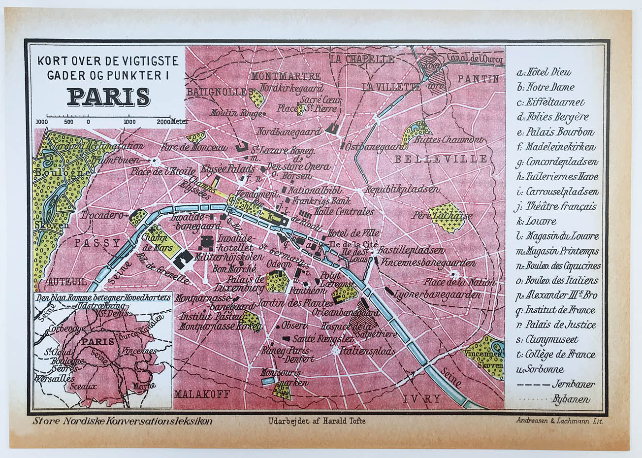 Gammelt kart over Paris, kopi