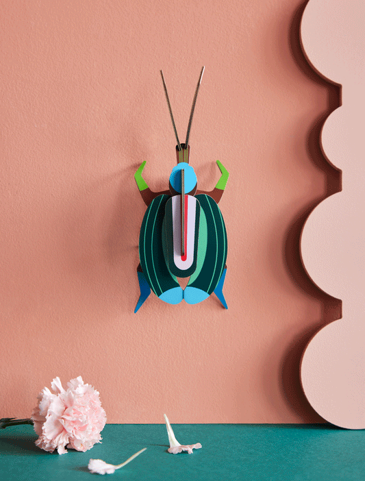 Veggdekor - Liten, Green Fig Beetle
